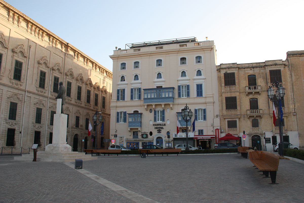 Castille Hotel prominently located in Castille Square, Valletta