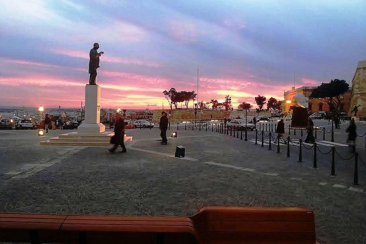 Castille square, right outside Castille Hotel in Valletta